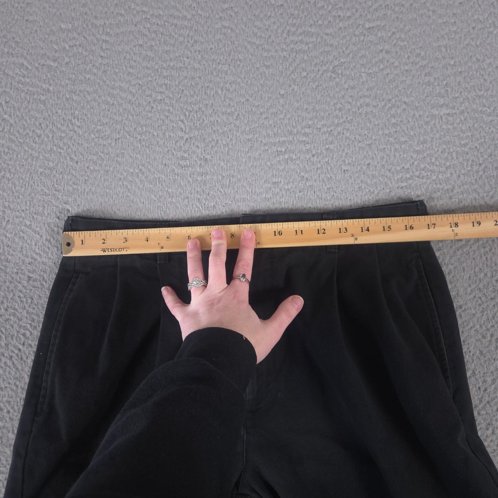 VINTAGE Polo Ralph Lauren Pants Mens 34x32 Black Hammond Cotton Pleated 90s Y2K - Picture 5 of 11